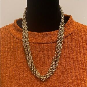 Thick long gold chain necklace